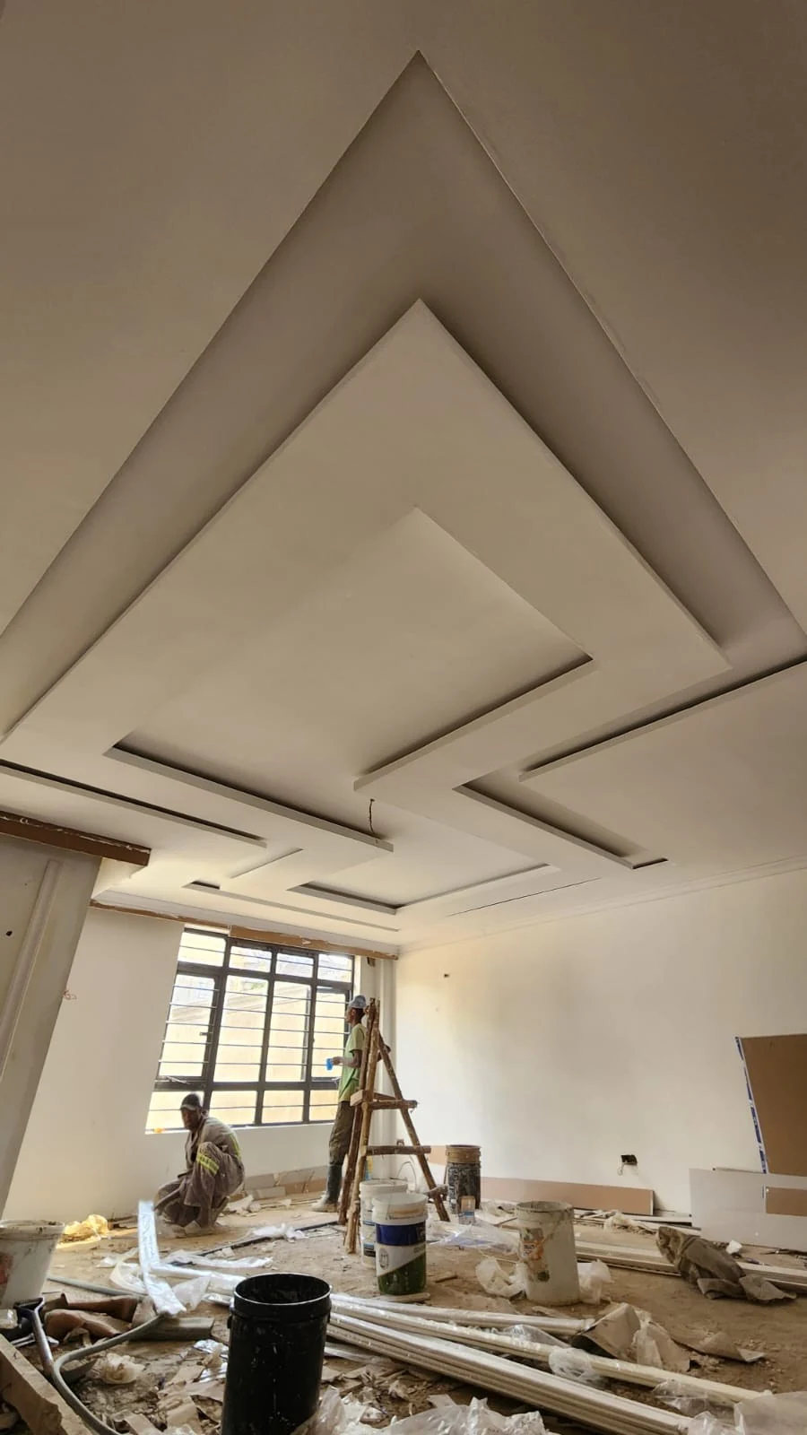 Layered gypsum ceiling